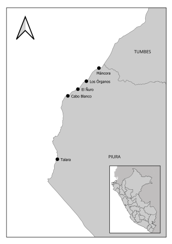 Map of areas of work.