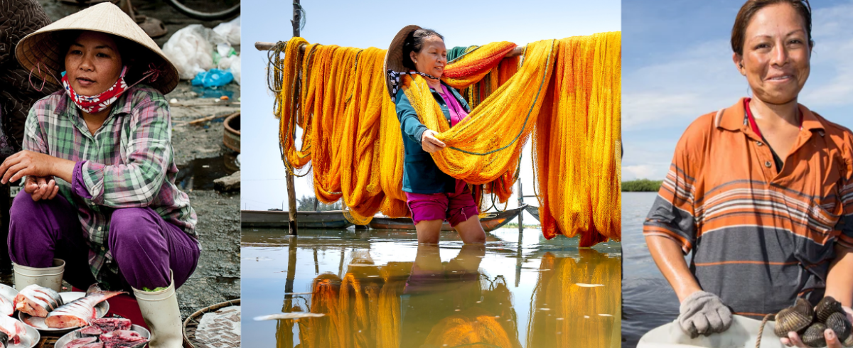 Image of women in small-scale fisheries around the world.